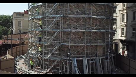 Galata Kulesi'ndeki Restorasyon Çalışmaları-Akkarınlı Ebabiller